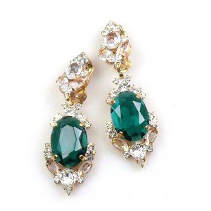 Mythique Clips-on Earrings ~ Crystal Emerald