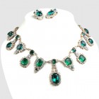 Hall Rhinestone Necklace Set ~ Emerald