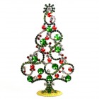 Xmas Tree 17cm Waves and Rondelles ~ Green Red Clear*