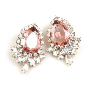 Paris Charm Pierced Earrings ~ Crystal with Pink