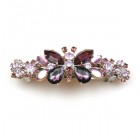 Barrette Hairclip with Butterfly ~ Wide ~ Purple