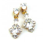 Savannah Earrings Clips ~ Clear Crystal