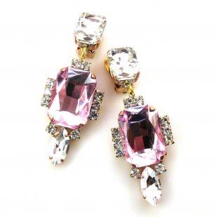 Gallery Earrings Clips ~ Pink Clear*