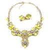 Charmeur Set Necklace with Earings ~ Crystal Opaque Yellow