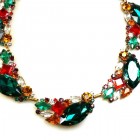 Brilliant Dew Necklace ~ Emerald and Multicolor