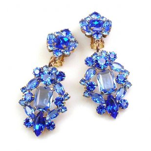 Fatal Passion Earrings Clips-on ~ Blue