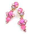 Bubbles Earrings with Clips ~ Neon Pink