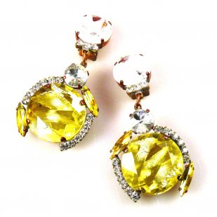 Grace Earrings Clips ~ Extra Yellow with White*