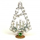 Tree with Three Candles Decoration 17cm ~ Clear Crystal*