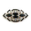 Yule Classic Brooch ~ Clear Crystal with Black