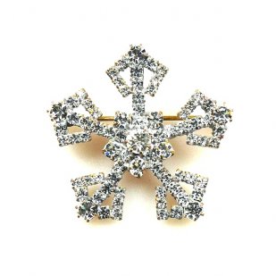 Snowflake Pin ~ Clear Crystal #2
