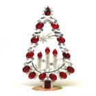 Tree with Three Candles Decoration 17cm ~ Clear Red*