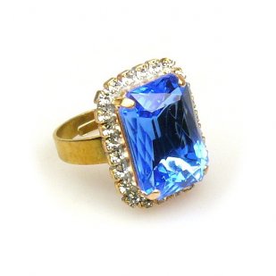 Zenith Ring ~ Clear Crystal with Light Sapphire