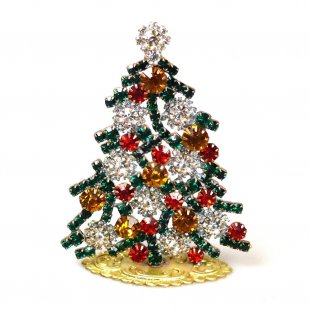 Xmas Tree Standing Decoration #08 Topaz Red Emerald Clear*