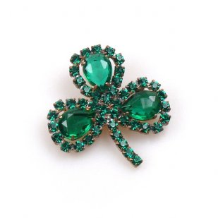 Shamrock Pin ~ Emerald