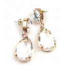 Pears Earrings Pierced ~ Clear Crystal