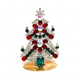 Impressive Xmas Standing Tree 12cm ~ Emerald Red Clear*