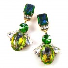 Florence Earrings Clips ~ Extra Lime Green*