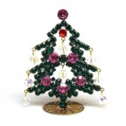 Standing Xmas Tree with Dangling Beads ~ Emerald Pink*