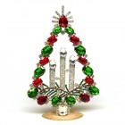 Tree with Three Candles Decoration 16cm ~ Red Green Clear*