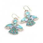 Angels Earrings for Pierced Ears ~ Aqua