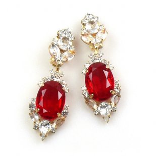 Mythique Clips-on Earrings ~ Crystal Red