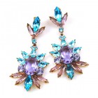 Blush Earrings for Pierced Ears ~ Aqua Violet