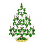 Xmas Flowers Tree Decoration 16cm ~ Green Clear*
