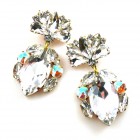 Floralie Earrings II Pierced ~ Clear Crystal with AB*