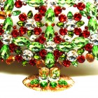 35 cm XXL Festive Xmas Tree Decoration ~ Green Red Topaz Clear*