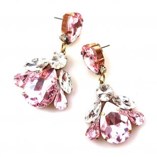 Beaute Earrings Pierced ~ Pink with Clear*