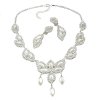 Princess Necklace Set ~ White ~ Silver Plated