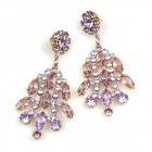 Enchanted Rhinestone Earrings Pierced ~ Violet