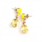 Droplets Earrings for Pierced Ears ~ Jonquil Opaque Yellow