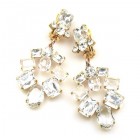 Xia Earrings Clips ~ Clear Crystal