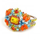 Florence Clamper Bracelet ~ Orange Multicolor