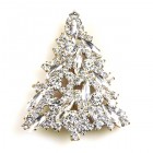 Navette Xmas Tree Brooch ~ Clear Crystal