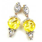 Taj Mahal Earrings Pierced ~ Clear with Silver Yellow