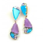 Dancing Amenity Earrings Pierced ~ Aqua Violet