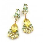 Fancy Essence Earrings Pierced ~ Yellow Jonquil Green