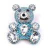 Teddy Bear Pin ~ Clear Crystal and Aqua