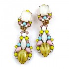 Miracle Clips-on Earrings ~ Pastel Colors Opaque Yellow
