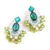 Elegancy Earrings for Pierced Ears ~ Emerald Olive Clear