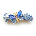 Barrette Clip with Butterfly ~ Blue Sapphire