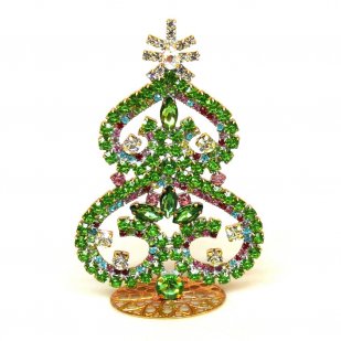 Hearts Standing Xmas Tree 10cm ~ Green Multicolor*