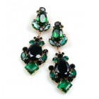 Déjà vu Pierced Earrings ~ Emerald Black