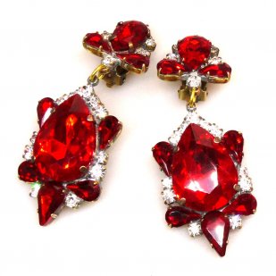Fatal Earrings Clips-on ~ Red*