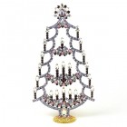 Xmas Tree Stand-up with Candles 20cm ~ Clear Purple Violet