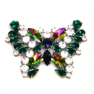 Butterfly Multicolor Brooch ~ Emerald Vitrail*