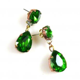 Droplets Earrings Pierced ~ Green*